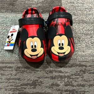 Disney Kids Red Mickey Clogs with Black Strap